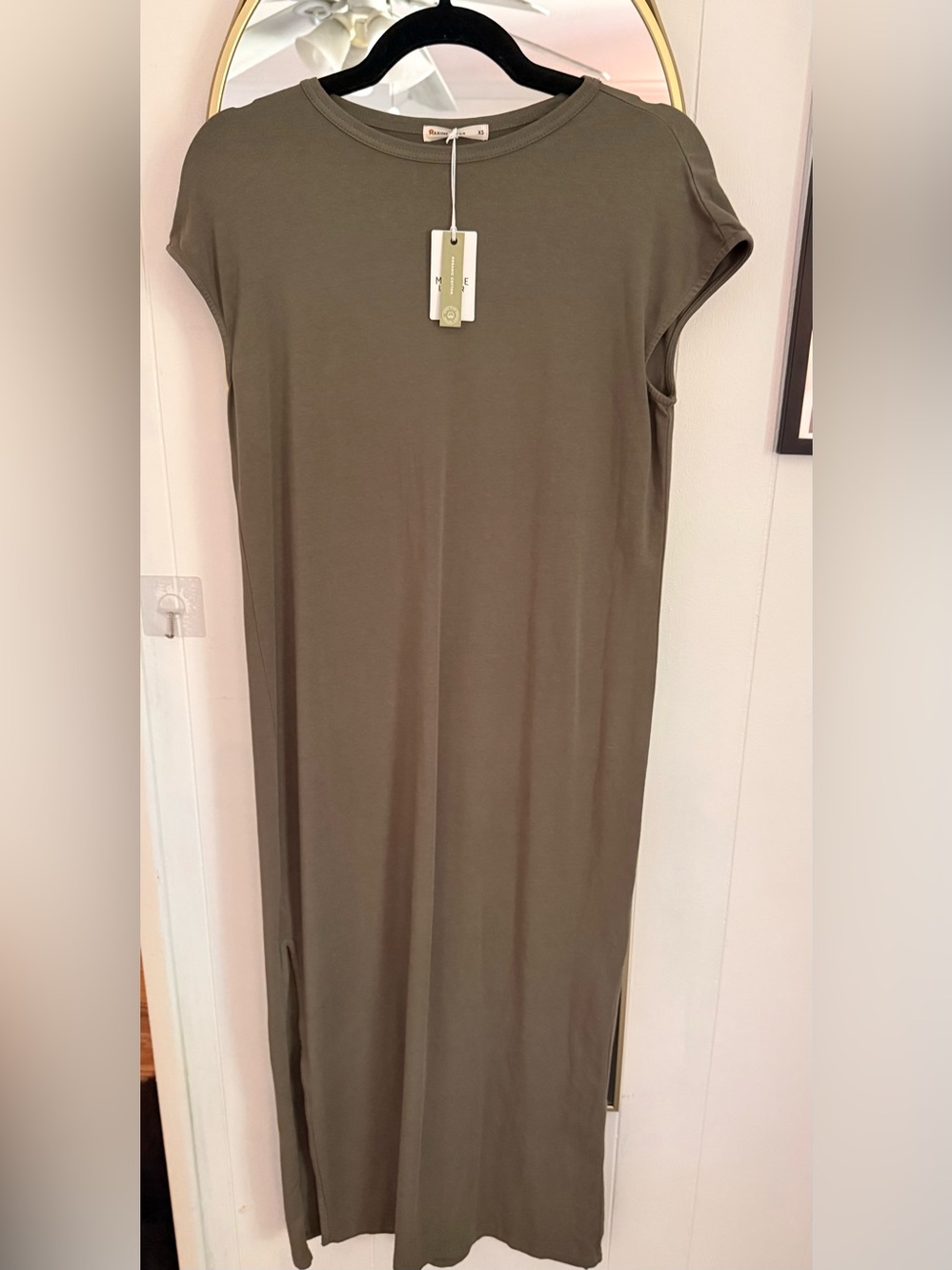 NWT Marine Layer Army Green side slit max dress size XS
